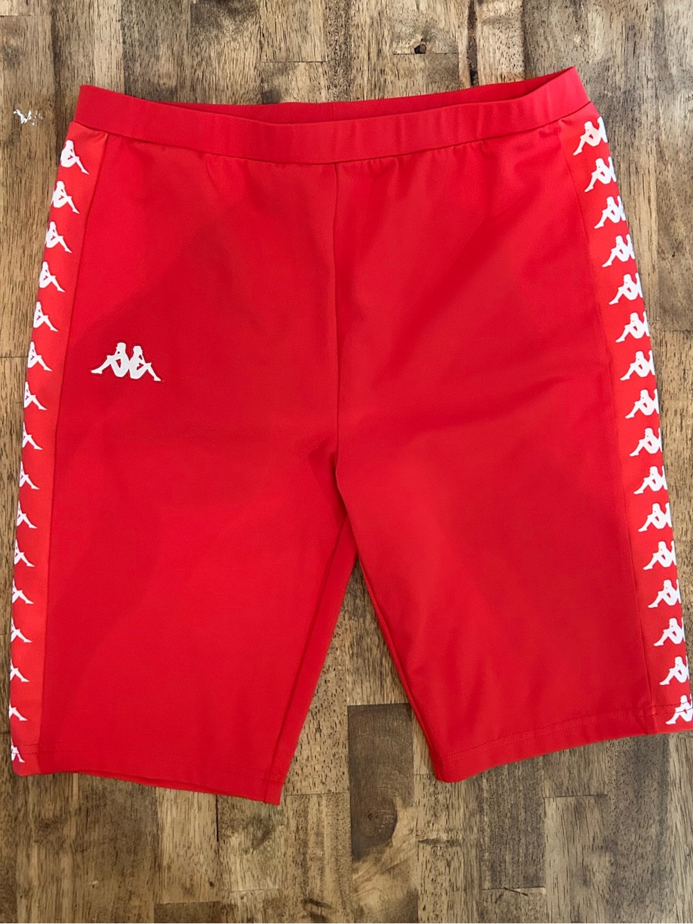 Kappa Red Athletic Shorts with White Logo Trim - Picture 1 of 6